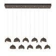 Hubbardton Forge 2022 Bronze Bronze Opal Glass (GG) Standard Brooklyn 10-Light Double Shade Pendant