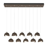 Hubbardton Forge 2022 Bronze Bronze Opal Glass (GG) Standard Brooklyn 10-Light Double Shade Pendant