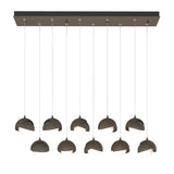 Hubbardton Forge 2022 Bronze Dark Smoke Opal Glass (GG) Standard Brooklyn 10-Light Double Shade Pendant