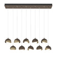 Hubbardton Forge 2022 Bronze Soft Gold Opal Glass (GG) Standard Brooklyn 10-Light Double Shade Pendant