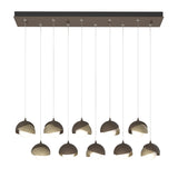 Hubbardton Forge 2022 Bronze Soft Gold Opal Glass (GG) Standard Brooklyn 10-Light Double Shade Pendant