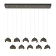 Hubbardton Forge 2022 Dark Smoke Bronze Opal Glass (GG) Standard Brooklyn 10-Light Double Shade Pendant