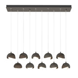 Hubbardton Forge 2022 Dark Smoke Bronze Opal Glass (GG) Standard Brooklyn 10-Light Double Shade Pendant
