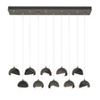 Hubbardton Forge 2022 Dark Smoke Black Opal Glass (GG) Standard Brooklyn 10-Light Double Shade Pendant
