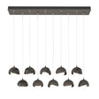 Hubbardton Forge 2022 Dark Smoke Oil Rubbed Bronze Opal Glass (GG) Standard Brooklyn 10-Light Double Shade Pendant