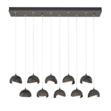 Hubbardton Forge 2022 Dark Smoke Oil Rubbed Bronze Opal Glass (GG) Standard Brooklyn 10-Light Double Shade Pendant