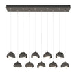 Hubbardton Forge 2022 Dark Smoke Natural Iron Opal Glass (GG) Standard Brooklyn 10-Light Double Shade Pendant
