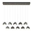 Hubbardton Forge 2022 Dark Smoke Vintage Platinum Opal Glass (GG) Standard Brooklyn 10-Light Double Shade Pendant