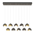 Hubbardton Forge 2022 Dark Smoke Modern Brass Opal Glass (GG) Standard Brooklyn 10-Light Double Shade Pendant