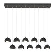 Hubbardton Forge 2022 Black Black Opal Glass (GG) Standard Brooklyn 10-Light Double Shade Pendant