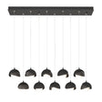Hubbardton Forge 2022 Black Oil Rubbed Bronze Opal Glass (GG) Standard Brooklyn 10-Light Double Shade Pendant