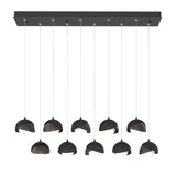 Hubbardton Forge 2022 Black Oil Rubbed Bronze Opal Glass (GG) Standard Brooklyn 10-Light Double Shade Pendant