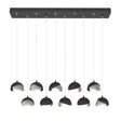 Hubbardton Forge 2022 Black Vintage Platinum Opal Glass (GG) Standard Brooklyn 10-Light Double Shade Pendant