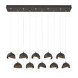 Hubbardton Forge 2022 Oil Rubbed Bronze Bronze Opal Glass (GG) Standard Brooklyn 10-Light Double Shade Pendant