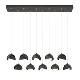 Hubbardton Forge 2022 Oil Rubbed Bronze Black Opal Glass (GG) Standard Brooklyn 10-Light Double Shade Pendant