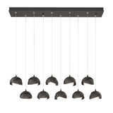 Hubbardton Forge 2022 Oil Rubbed Bronze Oil Rubbed Bronze Opal Glass (GG) Standard Brooklyn 10-Light Double Shade Pendant