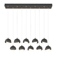 Hubbardton Forge 2022 Oil Rubbed Bronze Natural Iron Opal Glass (GG) Standard Brooklyn 10-Light Double Shade Pendant