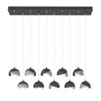 Hubbardton Forge 2022 Oil Rubbed Bronze Vintage Platinum Opal Glass (GG) Standard Brooklyn 10-Light Double Shade Pendant