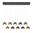 Hubbardton Forge 2022 Oil Rubbed Bronze Modern Brass Opal Glass (GG) Standard Brooklyn 10-Light Double Shade Pendant