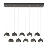 Hubbardton Forge 2022 Natural Iron Oil Rubbed Bronze Opal Glass (GG) Standard Brooklyn 10-Light Double Shade Pendant