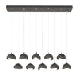 Hubbardton Forge 2022 Natural Iron Natural Iron Opal Glass (GG) Standard Brooklyn 10-Light Double Shade Pendant