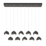 Hubbardton Forge 2022 Natural Iron Natural Iron Opal Glass (GG) Standard Brooklyn 10-Light Double Shade Pendant