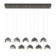Hubbardton Forge 2022 Natural Iron Vintage Platinum Opal Glass (GG) Standard Brooklyn 10-Light Double Shade Pendant