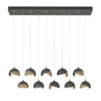 Hubbardton Forge 2022 Natural Iron Soft Gold Opal Glass (GG) Standard Brooklyn 10-Light Double Shade Pendant
