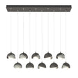 Hubbardton Forge 2022 Natural Iron Sterling Opal Glass (GG) Standard Brooklyn 10-Light Double Shade Pendant