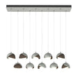 Hubbardton Forge 2022 Vintage Platinum Bronze Opal Glass (GG) Standard Brooklyn 10-Light Double Shade Pendant