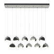 Hubbardton Forge 2022 Vintage Platinum Black Opal Glass (GG) Standard Brooklyn 10-Light Double Shade Pendant