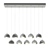 Hubbardton Forge 2022 Vintage Platinum Natural Iron Opal Glass (GG) Standard Brooklyn 10-Light Double Shade Pendant