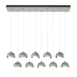 Hubbardton Forge 2022 Vintage Platinum Vintage Platinum Opal Glass (GG) Standard Brooklyn 10-Light Double Shade Pendant