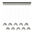 Hubbardton Forge 2022 Vintage Platinum Sterling Opal Glass (GG) Standard Brooklyn 10-Light Double Shade Pendant