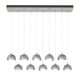 Hubbardton Forge 2022 Vintage Platinum Sterling Opal Glass (GG) Standard Brooklyn 10-Light Double Shade Pendant