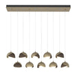 Hubbardton Forge 2022 Soft Gold Bronze Opal Glass (GG) Standard Brooklyn 10-Light Double Shade Pendant
