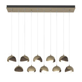 Hubbardton Forge 2022 Soft Gold Bronze Opal Glass (GG) Standard Brooklyn 10-Light Double Shade Pendant