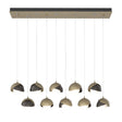 Hubbardton Forge 2022 Soft Gold Oil Rubbed Bronze Opal Glass (GG) Standard Brooklyn 10-Light Double Shade Pendant