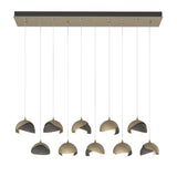 Hubbardton Forge 2022 Soft Gold Natural Iron Opal Glass (GG) Standard Brooklyn 10-Light Double Shade Pendant