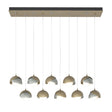 Hubbardton Forge 2022 Soft Gold Vintage Platinum Opal Glass (GG) Standard Brooklyn 10-Light Double Shade Pendant