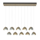 Hubbardton Forge 2022 Soft Gold Vintage Platinum Opal Glass (GG) Standard Brooklyn 10-Light Double Shade Pendant