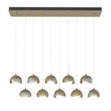 Hubbardton Forge 2022 Soft Gold Sterling Opal Glass (GG) Standard Brooklyn 10-Light Double Shade Pendant
