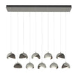 Hubbardton Forge 2022 Sterling Dark Smoke Opal Glass (GG) Standard Brooklyn 10-Light Double Shade Pendant
