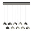 Hubbardton Forge 2022 Sterling Black Opal Glass (GG) Standard Brooklyn 10-Light Double Shade Pendant