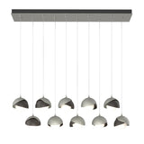 Hubbardton Forge 2022 Sterling Oil Rubbed Bronze Opal Glass (GG) Standard Brooklyn 10-Light Double Shade Pendant