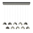 Hubbardton Forge 2022 Sterling Natural Iron Opal Glass (GG) Standard Brooklyn 10-Light Double Shade Pendant