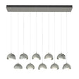 Hubbardton Forge 2022 Sterling Vintage Platinum Opal Glass (GG) Standard Brooklyn 10-Light Double Shade Pendant