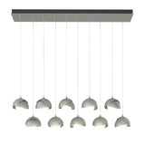Hubbardton Forge 2022 Sterling Vintage Platinum Opal Glass (GG) Standard Brooklyn 10-Light Double Shade Pendant