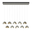 Hubbardton Forge 2022 Sterling Soft Gold Opal Glass (GG) Standard Brooklyn 10-Light Double Shade Pendant