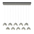 Hubbardton Forge 2022 Sterling Sterling Opal Glass (GG) Standard Brooklyn 10-Light Double Shade Pendant